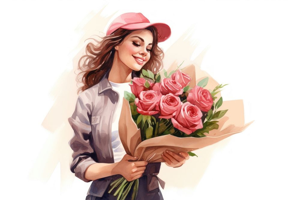 Flower plant adult woman. AI generated Image by rawpixel.