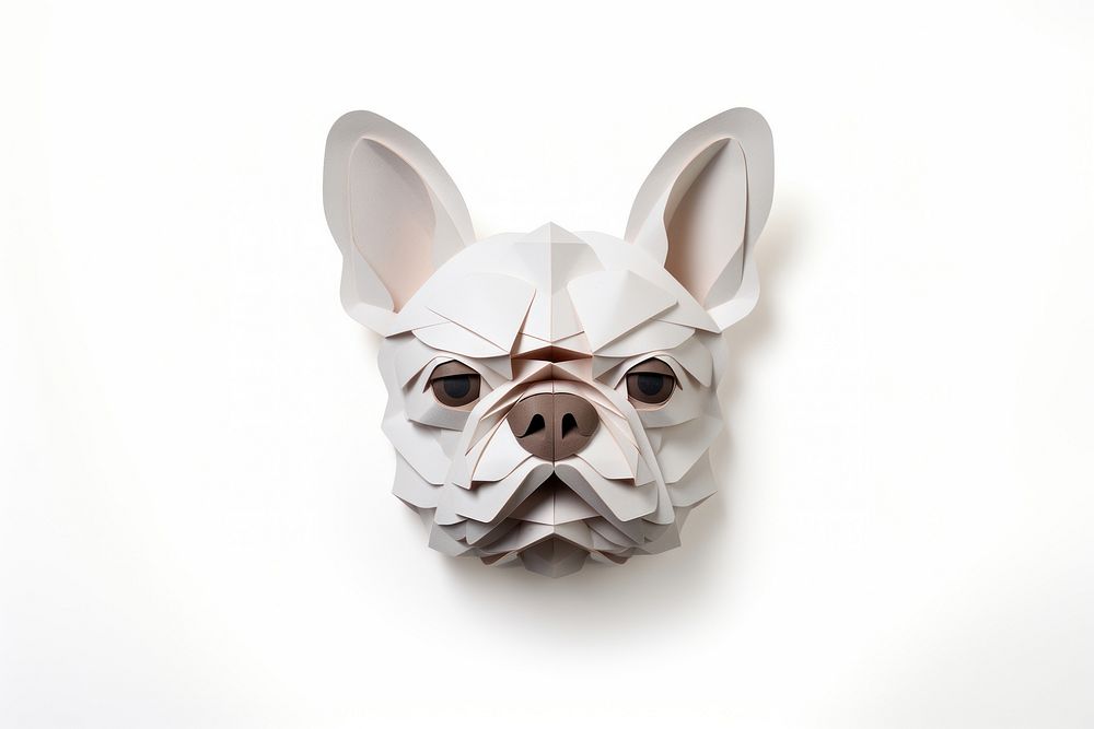 Art bulldog face white background. AI generated Image by rawpixel.