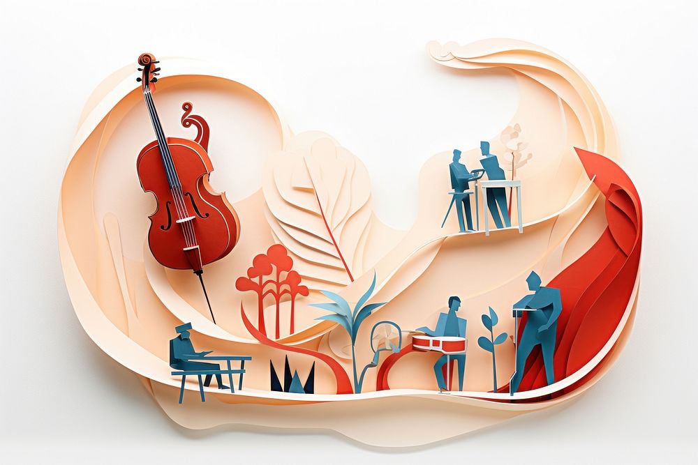 Violin cello music togetherness. AI generated Image by rawpixel.