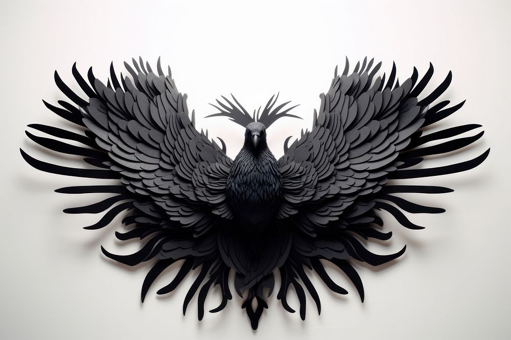 Feather black bird art. AI generated Image by rawpixel.