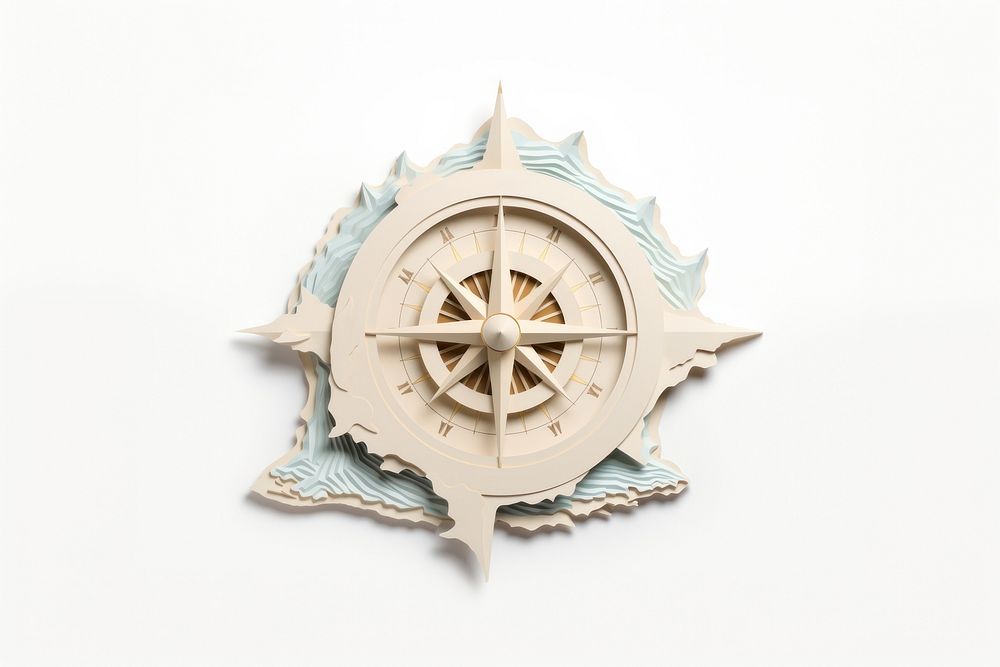 Compass craft art white background. AI generated Image by rawpixel.