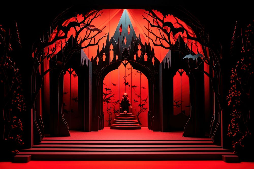 Architecture stage red spirituality. AI generated Image by rawpixel.