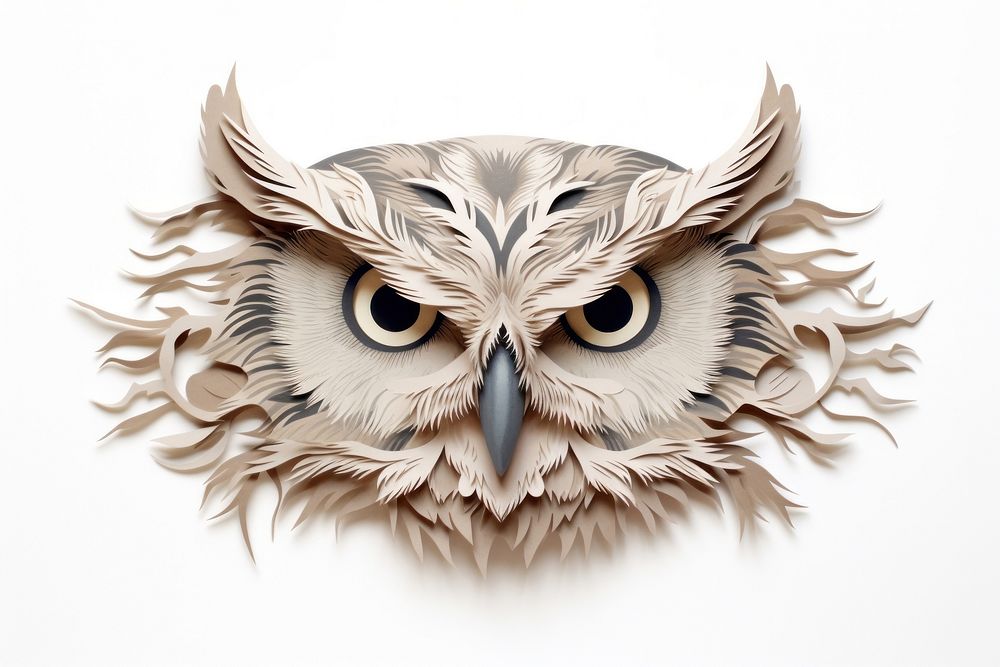 Owl art feather animal. AI generated Image by rawpixel.
