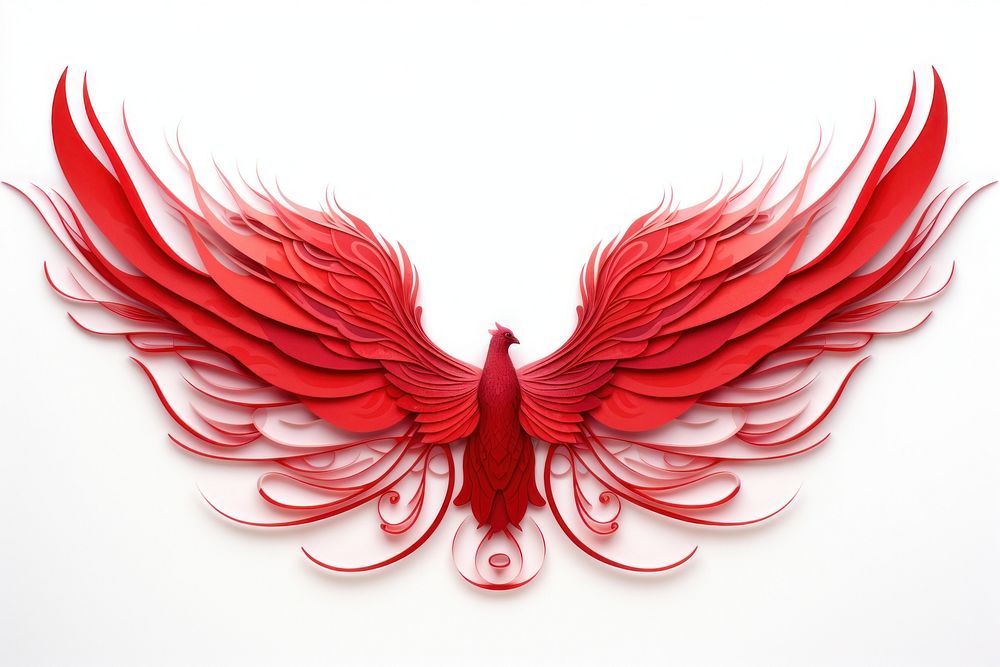 Bird feather red art. 