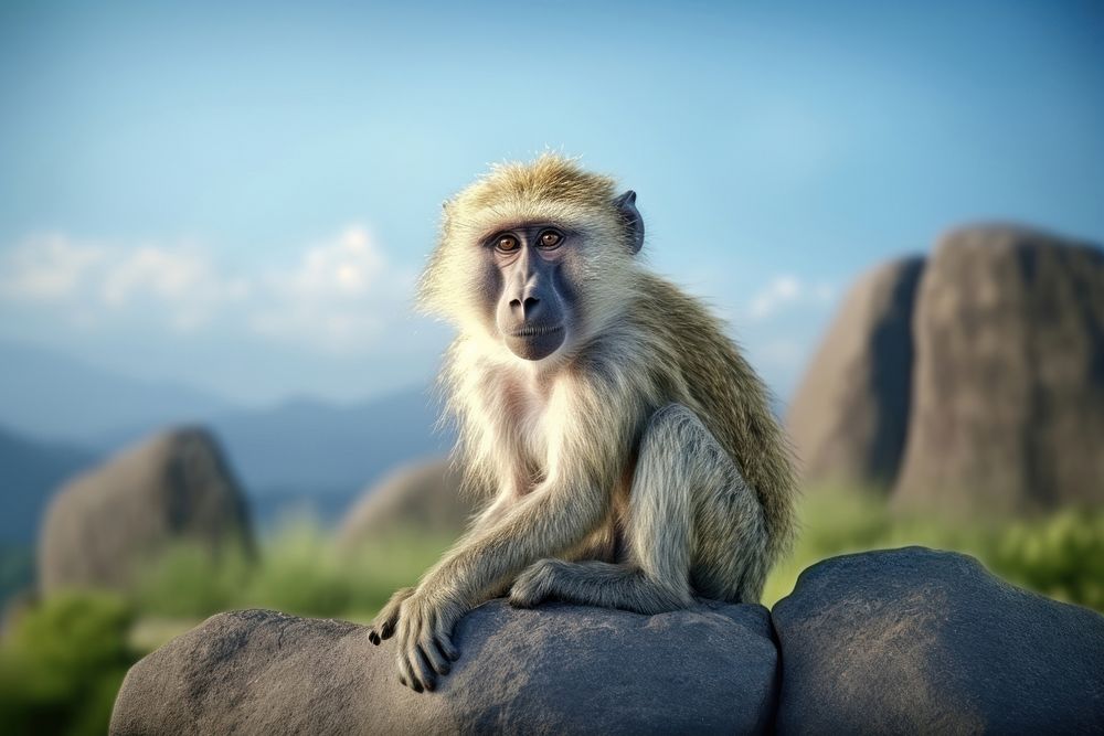 Wildlife monkey animal mammal. AI generated Image by rawpixel.