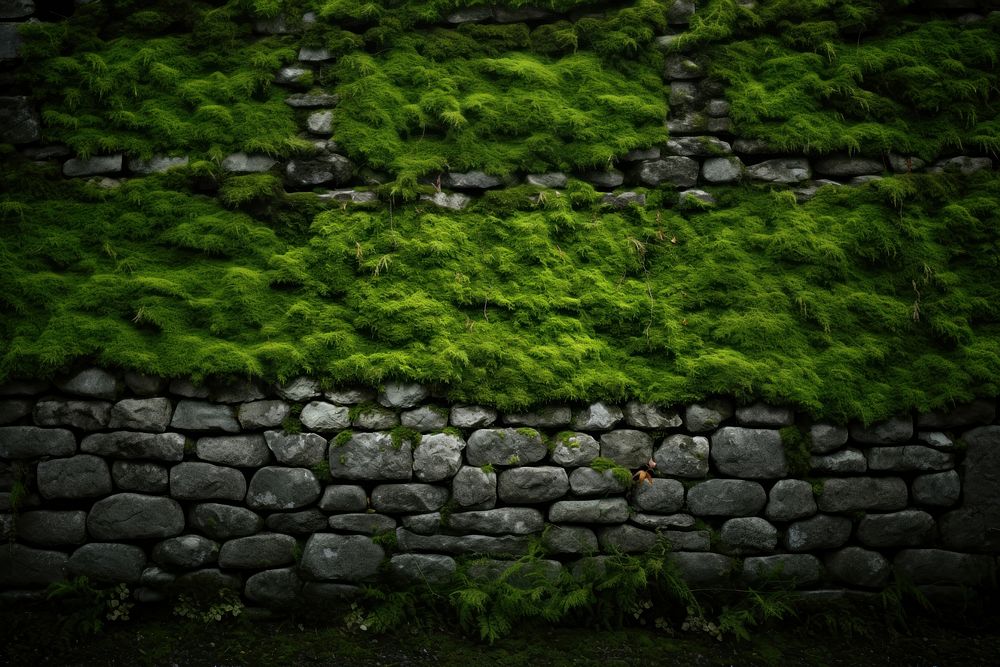 Moss wall backgrounds plant. AI generated Image by rawpixel.