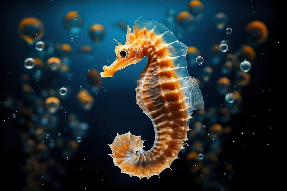 Seahorse animal underwater centipede. AI generated Image by rawpixel.