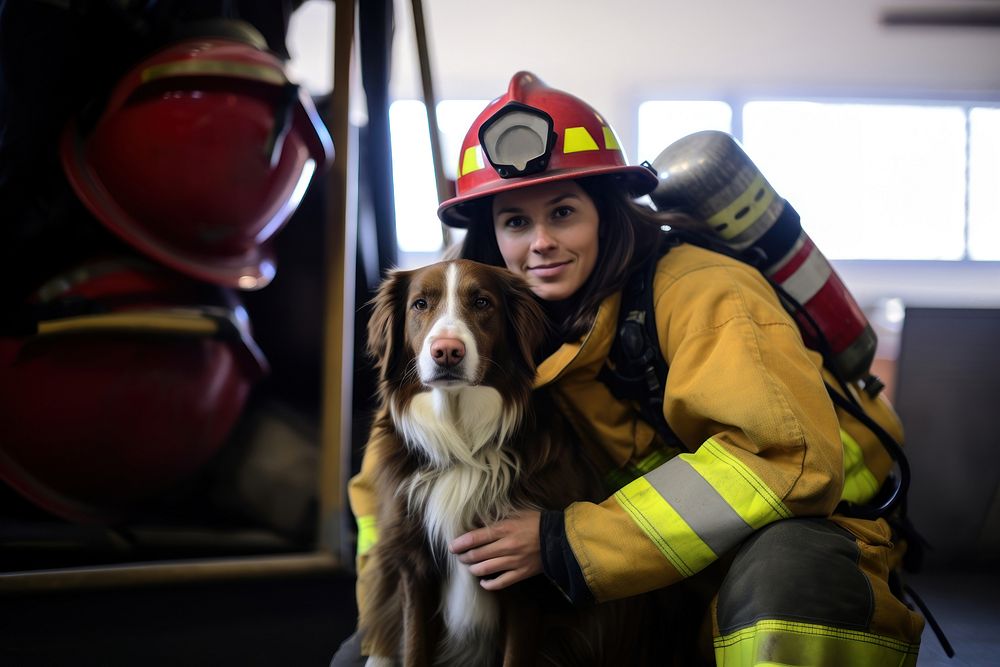 Firefighter helmet adult dog. 