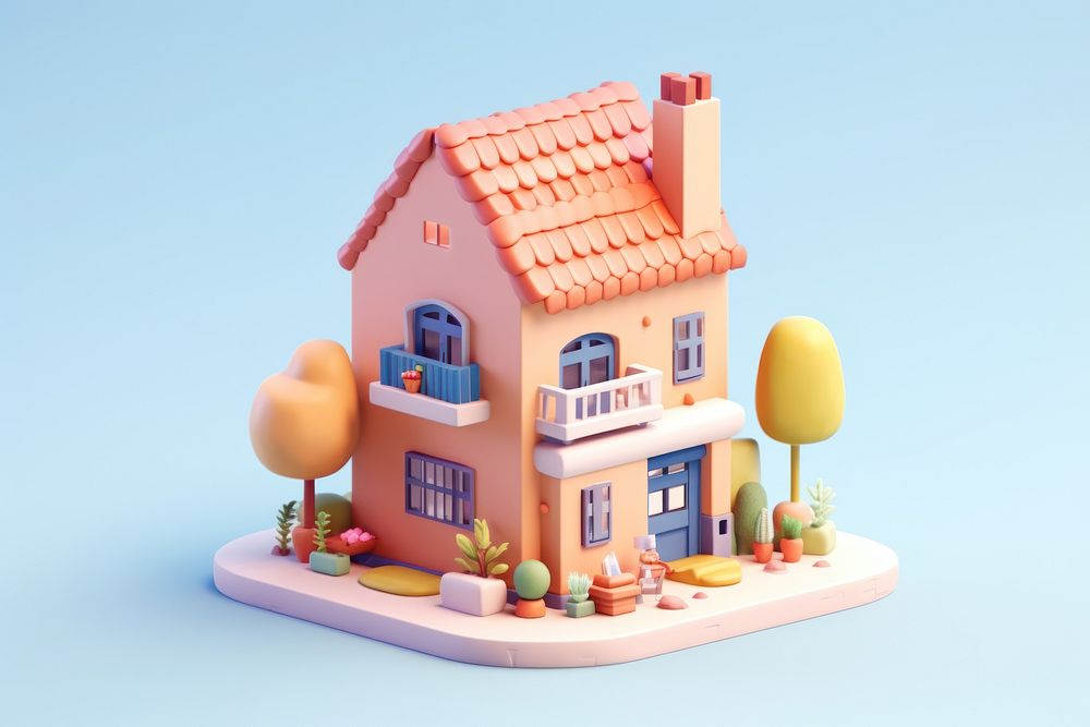 House architecture building cartoon. AI generated Image by rawpixel.