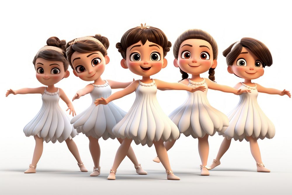 Dancing cartoon ballet doll. AI generated Image by rawpixel.