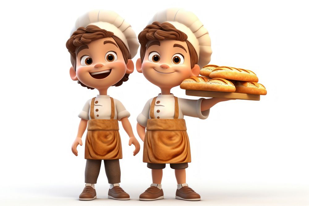 Bread cartoon food chef. AI generated Image by rawpixel.