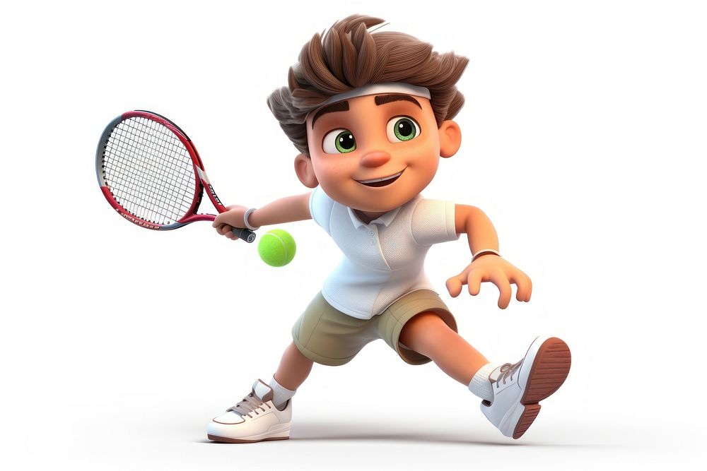 Tennis cartoon sports racket. AI generated Image by rawpixel.