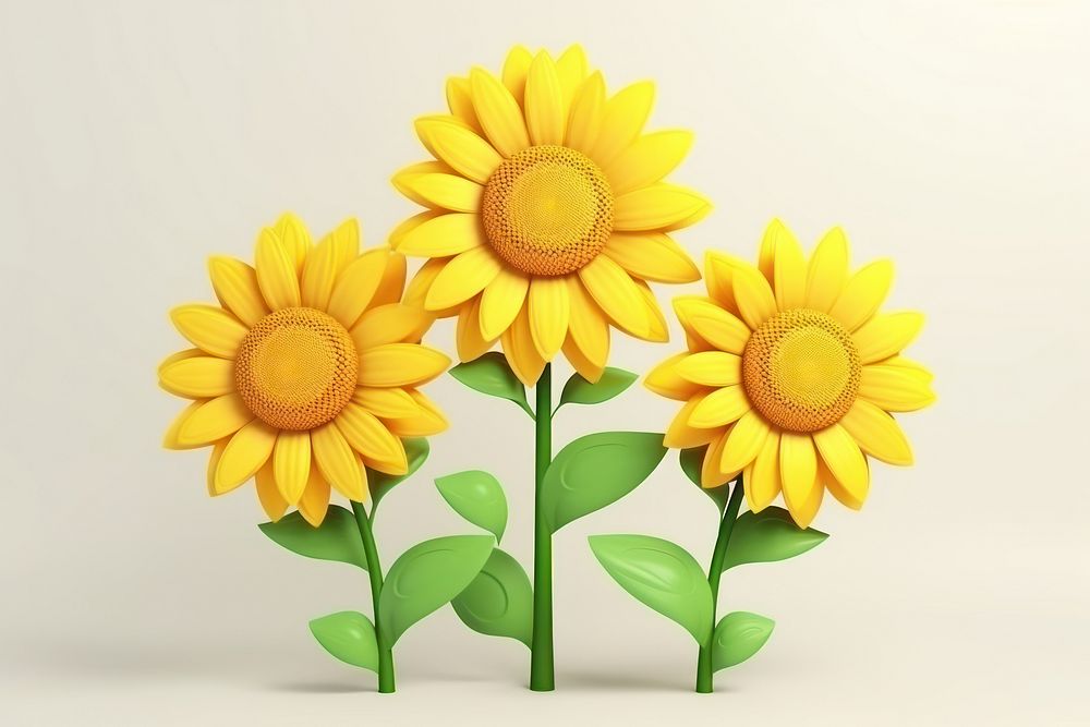 Sunflower cartoon plant daisy. AI generated Image by rawpixel.