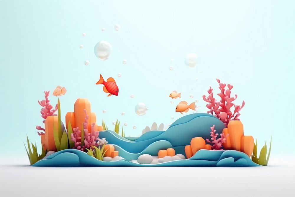 Aquarium outdoors cartoon nature. AI generated Image by rawpixel.