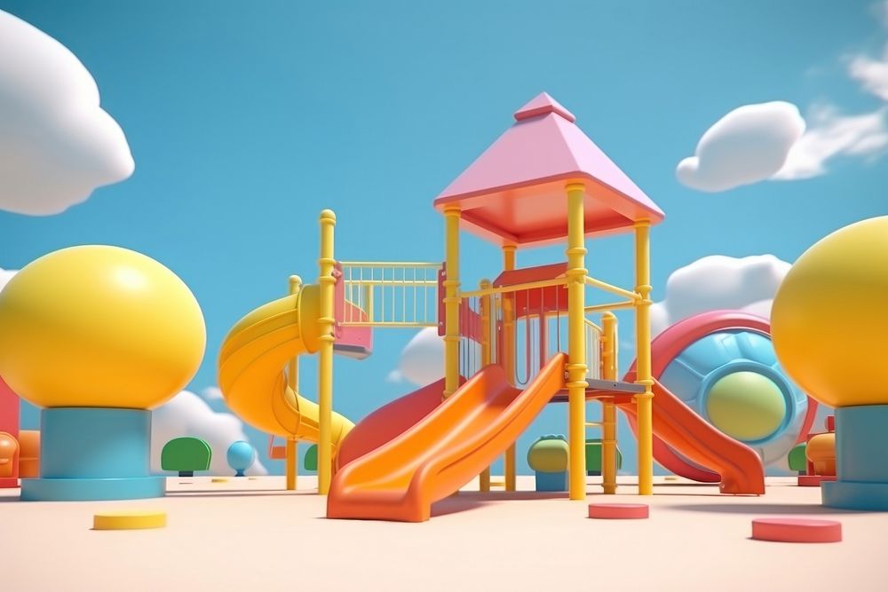Playground outdoors architecture playhouse. AI generated Image by rawpixel.