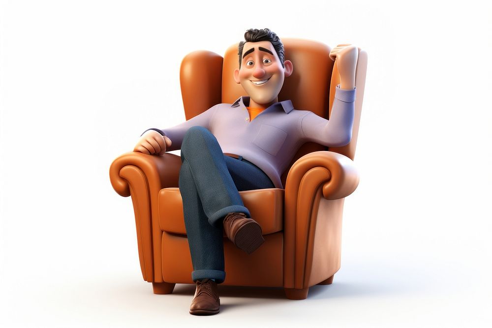 Armchair furniture sitting cartoon. AI generated Image by rawpixel.