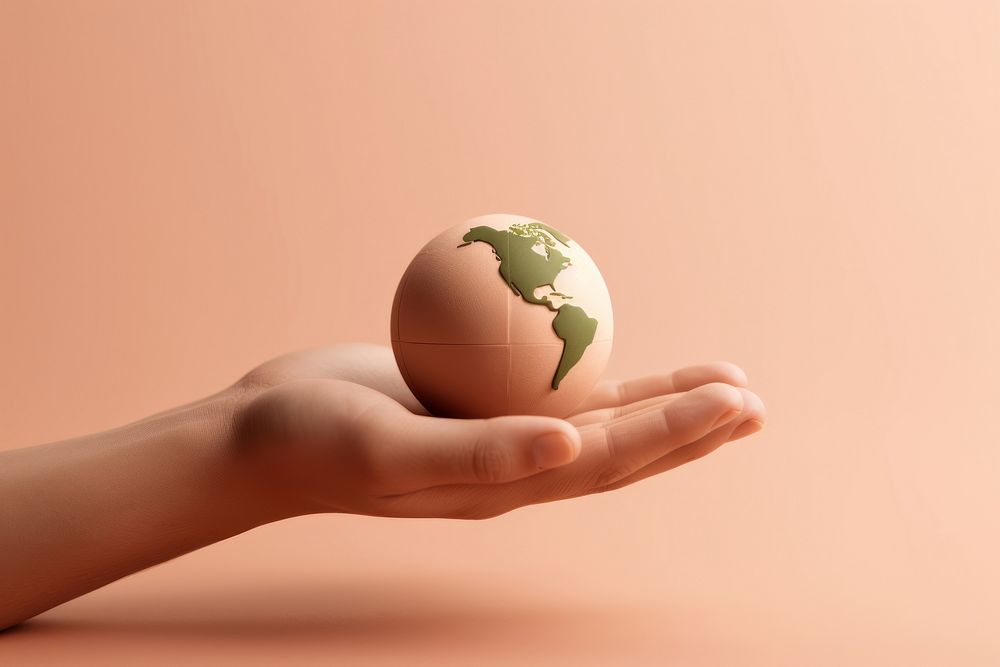 Hand holding finger sphere. AI generated Image by rawpixel.