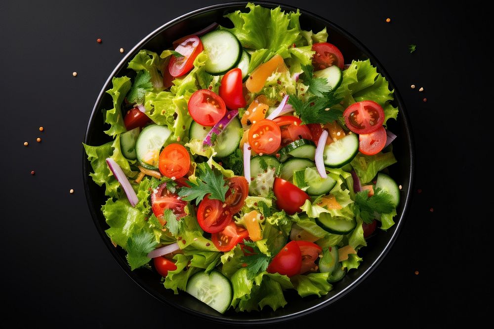 Salad vegetable plate food. AI | Free Photo - rawpixel