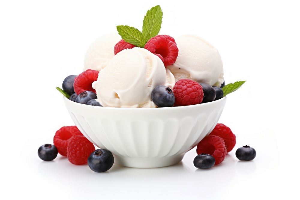 Cream blueberry dessert berries. AI generated Image by rawpixel.