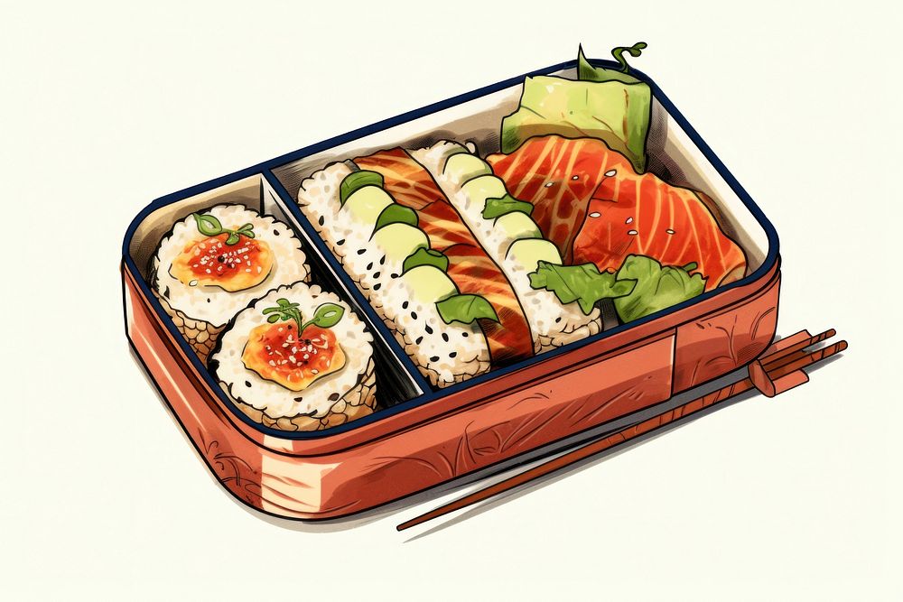 Sushi bento lunch food. AI generated Image by rawpixel.