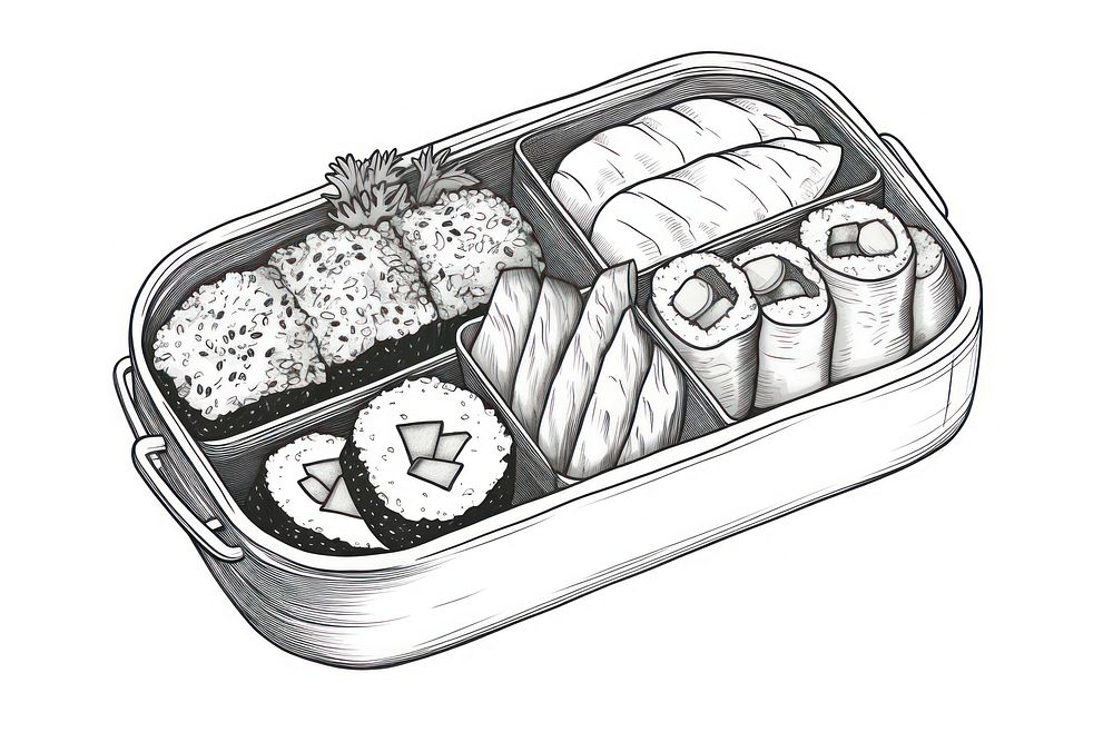 Drawing sushi food meal. AI generated Image by rawpixel.