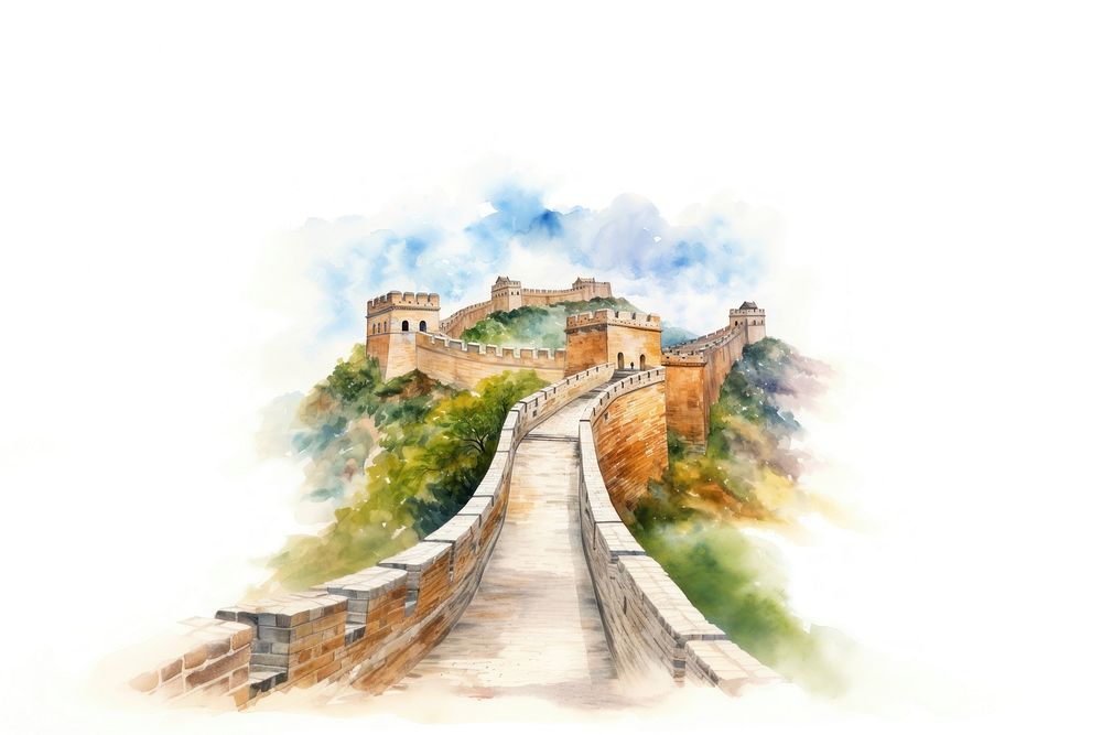 Architecture wall fortification painting. AI generated Image by rawpixel.
