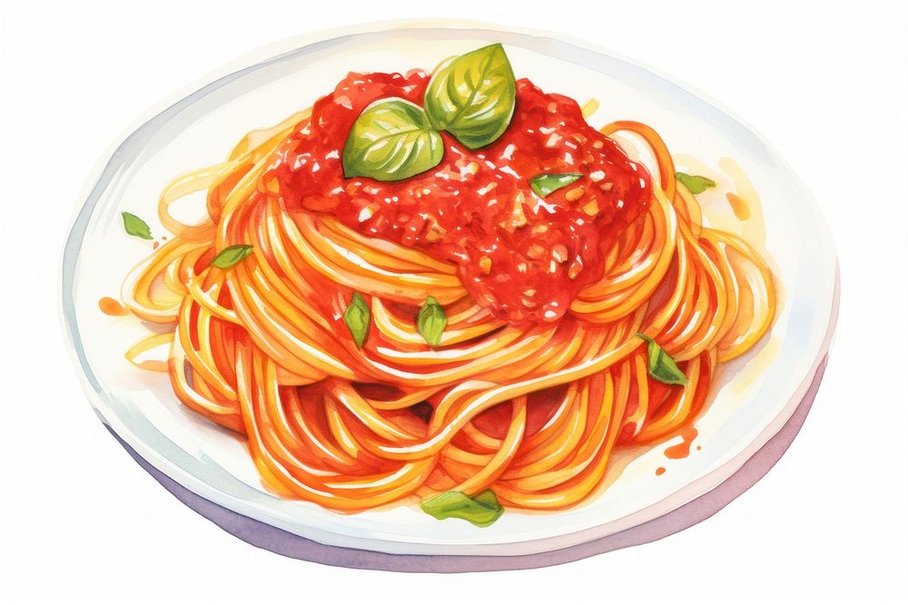 Spaghetti pasta plate food. 