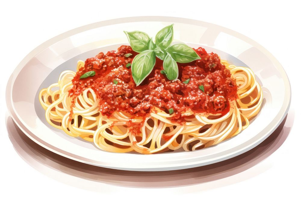 Spaghetti pasta sauce plate. AI generated Image by rawpixel.