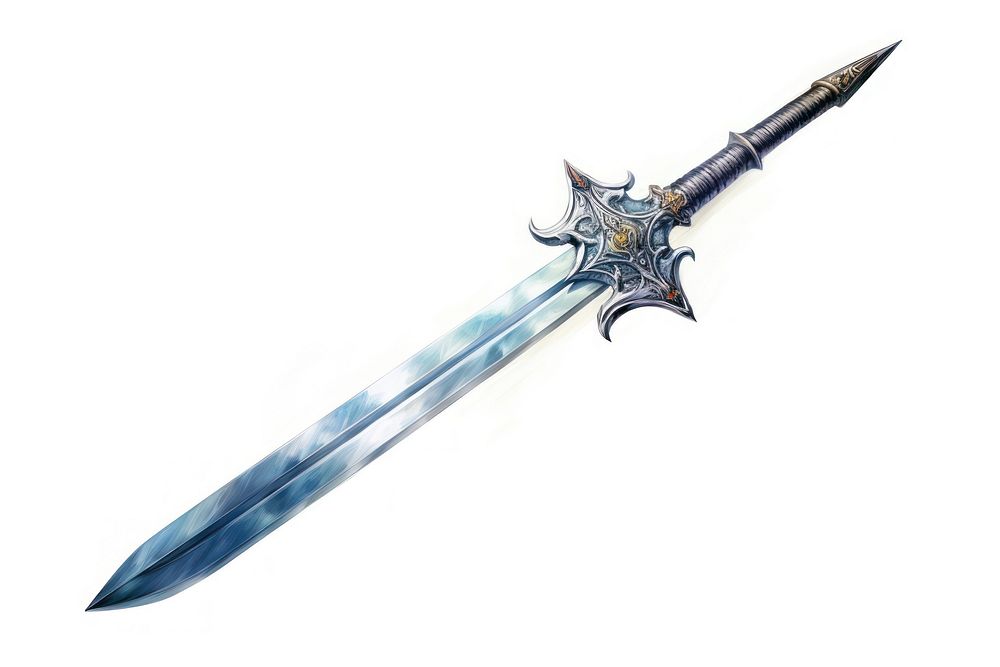 Sword weapon dagger white background. AI generated Image by rawpixel.