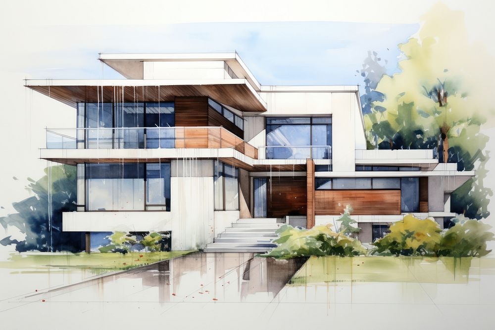 House architecture building villa. AI generated Image by rawpixel.