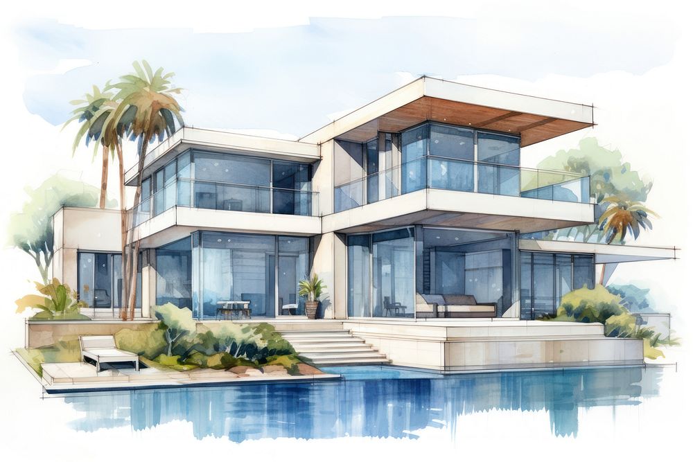 House architecture building villa. AI generated Image by rawpixel.