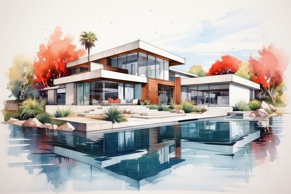 House architecture building outdoors. AI generated Image by rawpixel.