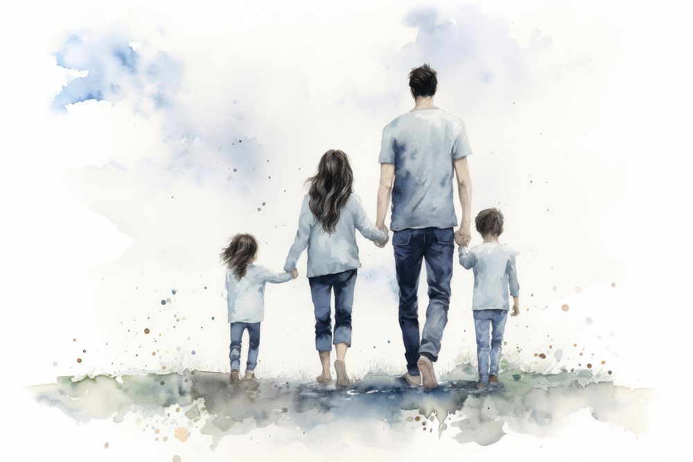 Walking family adult child. AI generated Image by rawpixel.