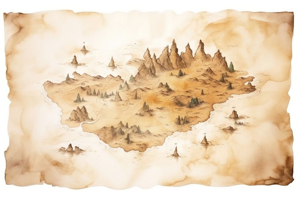 Nature paper map tranquility. AI generated Image by rawpixel.