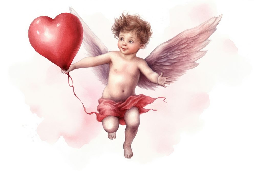 Balloon angel cupid baby. AI generated Image by rawpixel.