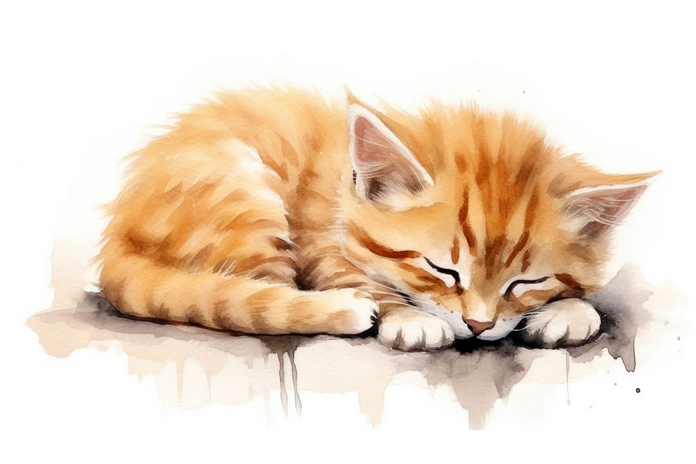 Sleeping animal mammal kitten. AI generated Image by rawpixel.