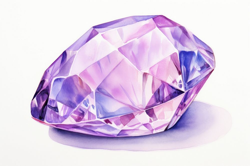 Gemstone amethyst mineral crystal. AI generated Image by rawpixel.