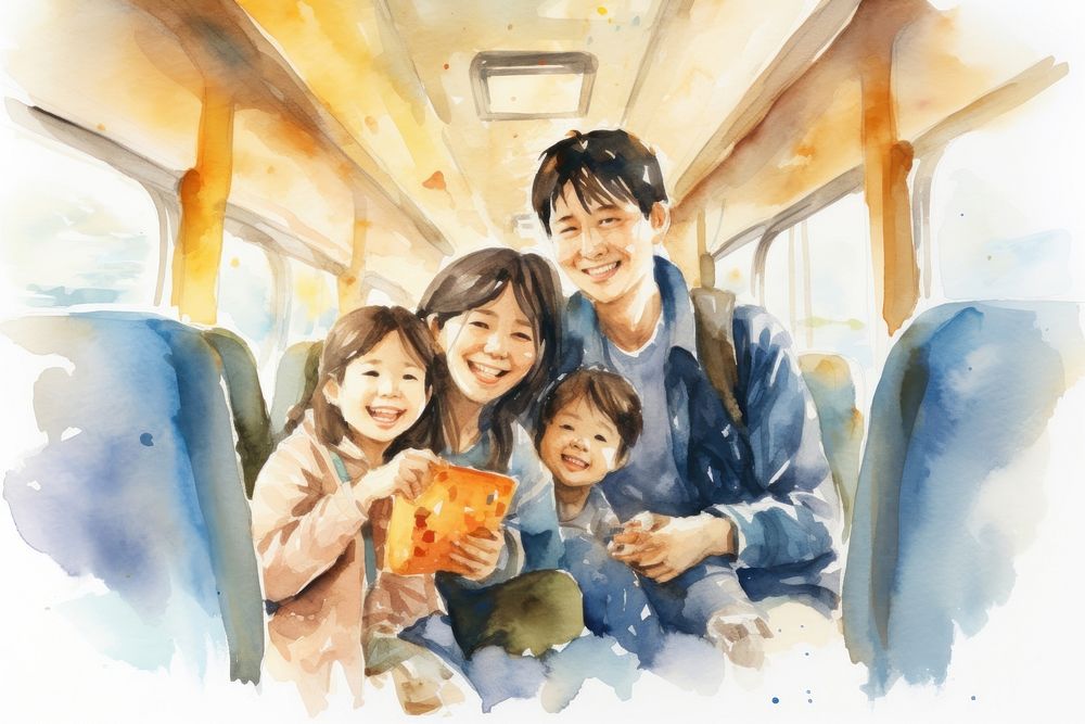 Portrait travel family adult. AI generated Image by rawpixel.