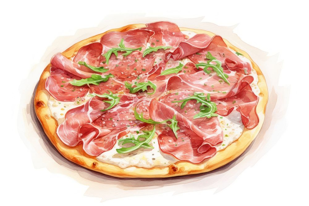 Pizza ham food meat. AI generated Image by rawpixel.