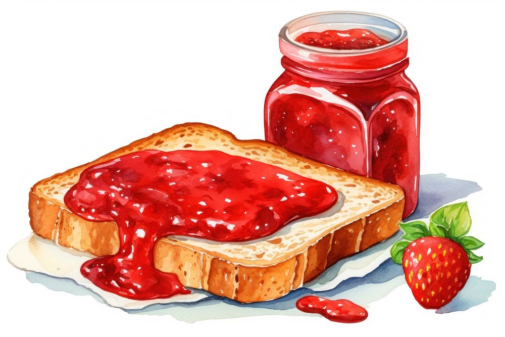 Strawberry bread breakfast ketchup. AI generated Image by rawpixel.
