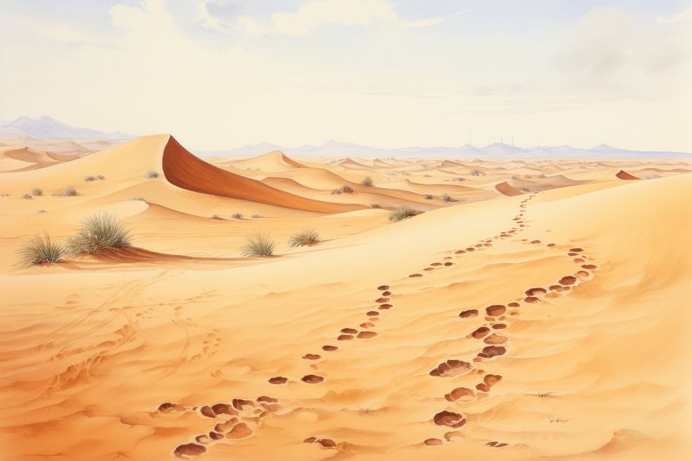 Outdoors desert nature sand. AI generated Image by rawpixel.