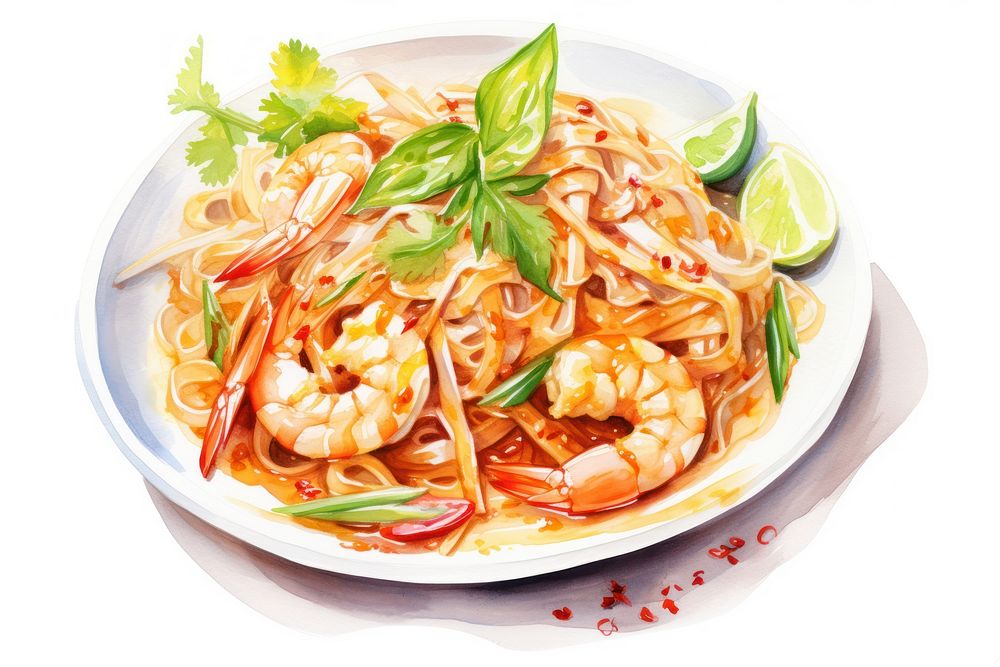 Spaghetti noodle shrimp pasta. AI generated Image by rawpixel.