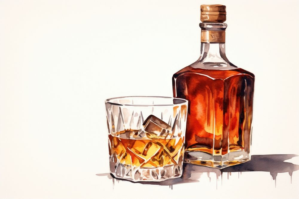 Bottle glass whiskey whisky. AI generated Image by rawpixel.