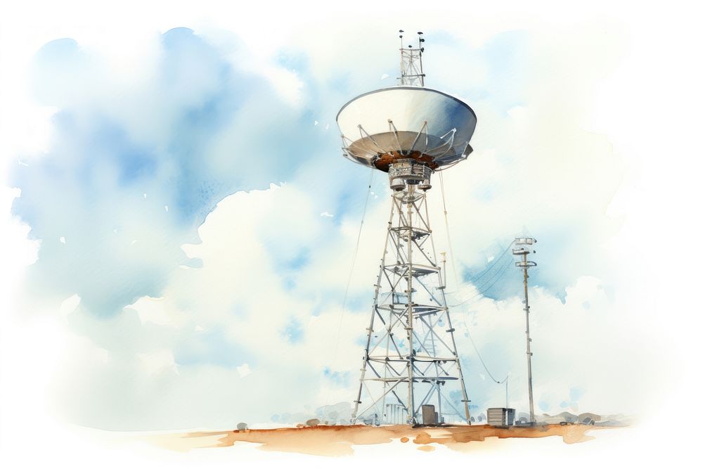 Antenna architecture tower broadcasting. AI generated Image by rawpixel.
