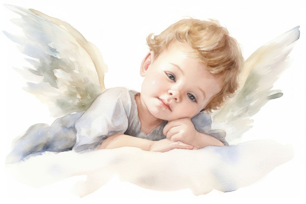 Angel baby portrait representation. AI generated Image by rawpixel.