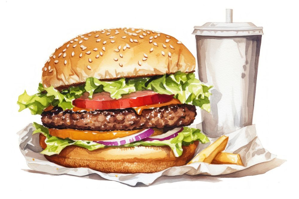 Burger paper food hamburger. AI generated Image by rawpixel.