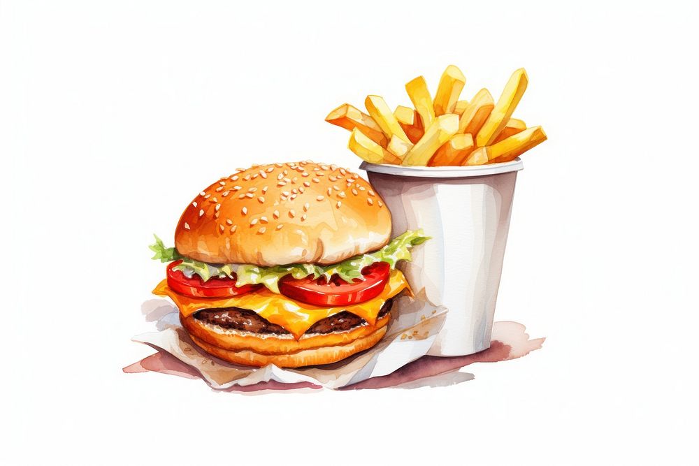 Burger paper food hamburger. AI generated Image by rawpixel.