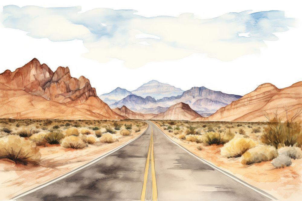 Highway desert landscape outdoors. AI generated Image by rawpixel.
