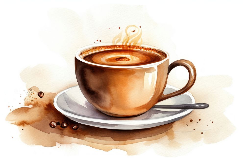 Coffee saucer drink latte. AI generated Image by rawpixel.