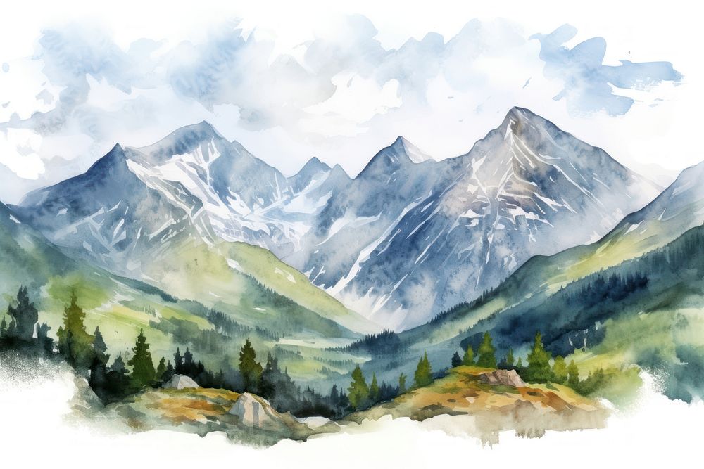 Mountain wilderness landscape panoramic. AI generated Image by rawpixel.